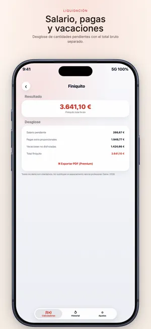 Calculadora Finiquito screenshot 2