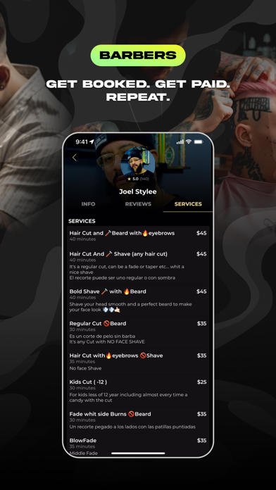 theCut: Barbershop Booking Screenshot