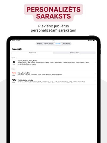 Latviesu Vardadienas iPad screenshot