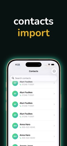 Contacts Export & Import iPhone screenshot
