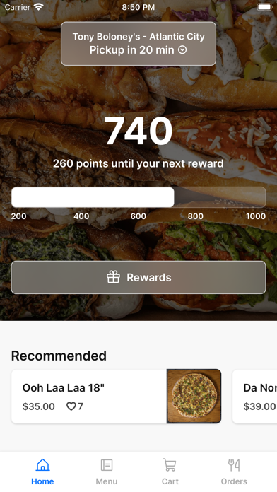Tony Boloney's To Go iPhone screenshot 1 - Food & Drink app