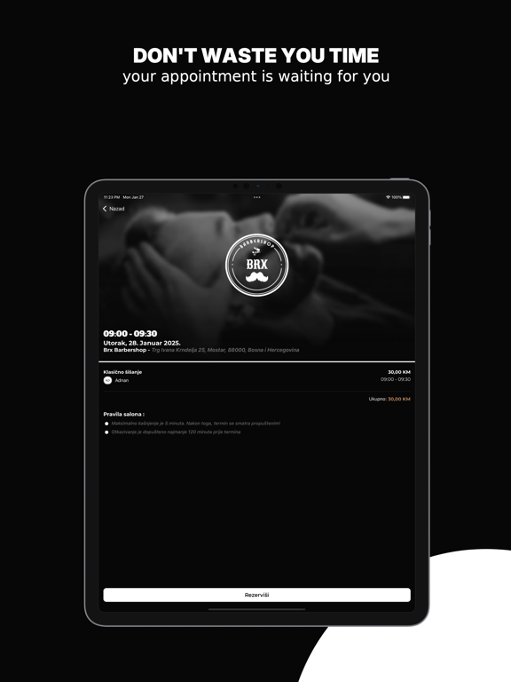 Brx Barbershop iPad screenshot 2 - Lifestyle app