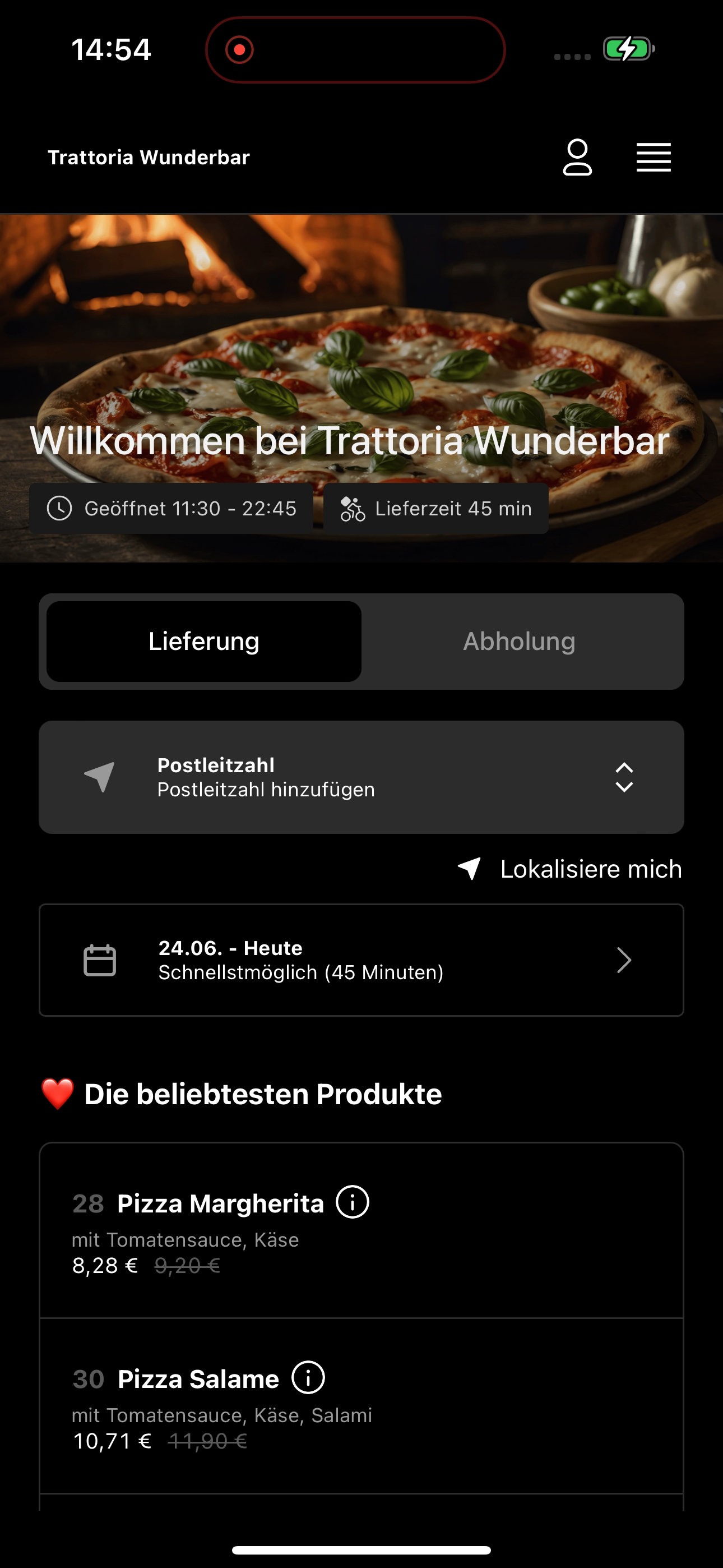 Wunderbar Holzhofenpizza