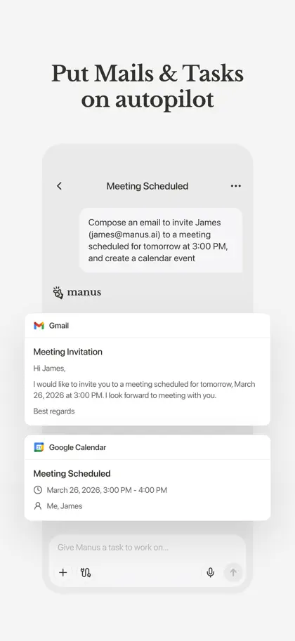 Screenshot 4 di 6 di Manus - AI Agent & Automation