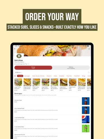 Deli & Brew iPad screenshot