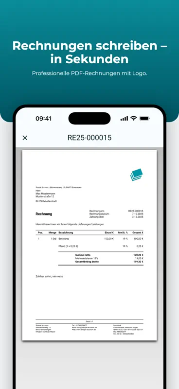 Rechnung schreiben & Angebote screenshot 1 of 9
