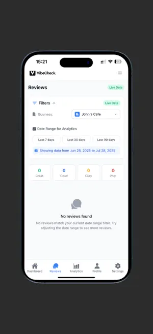 VibeCheck Dashboard screenshot 2