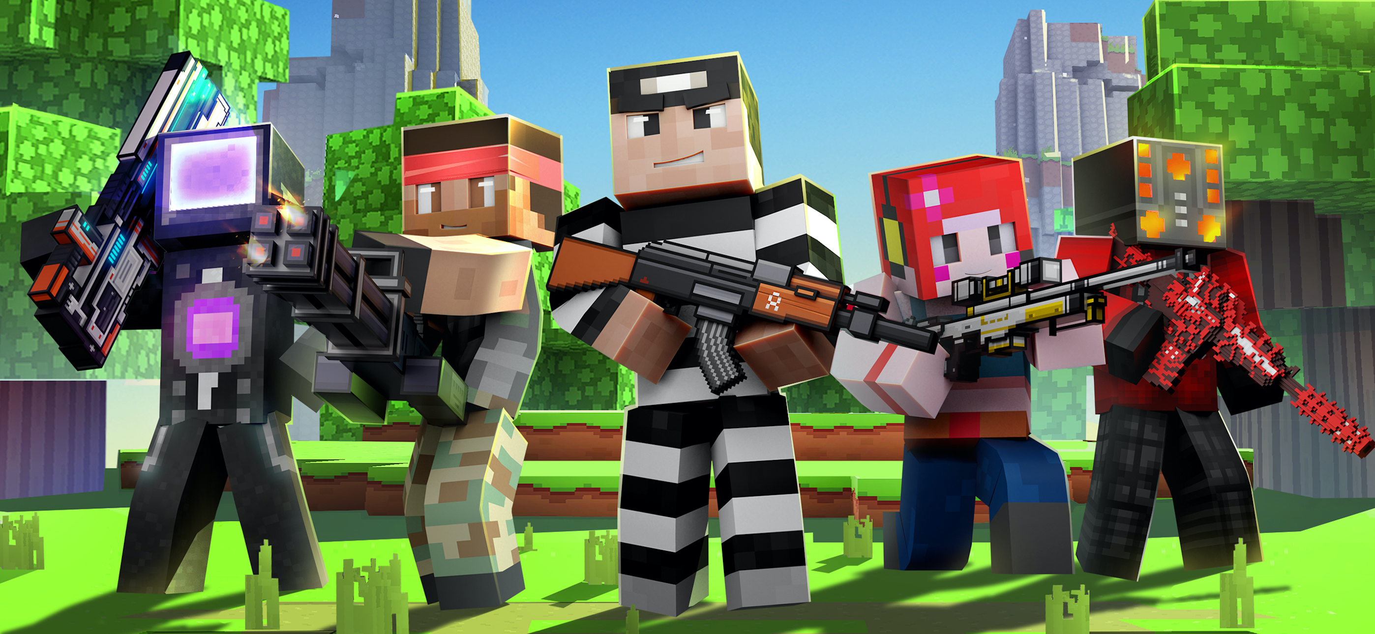 Cops N Robbers:Pixel Craft Gun