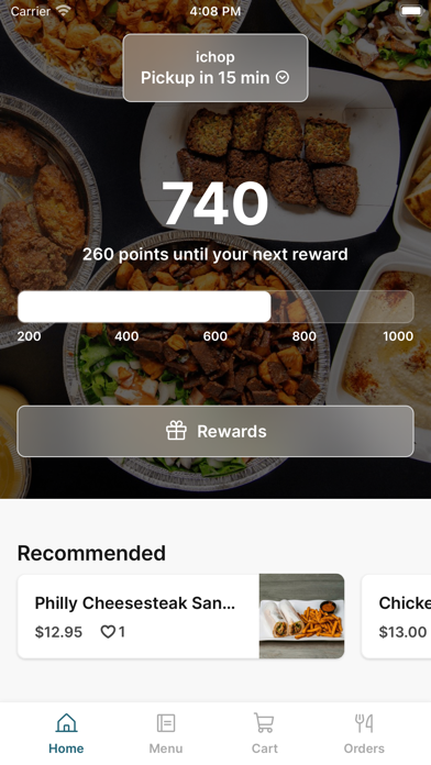 ichop To Go iPhone screenshot 1 - Food & Drink app