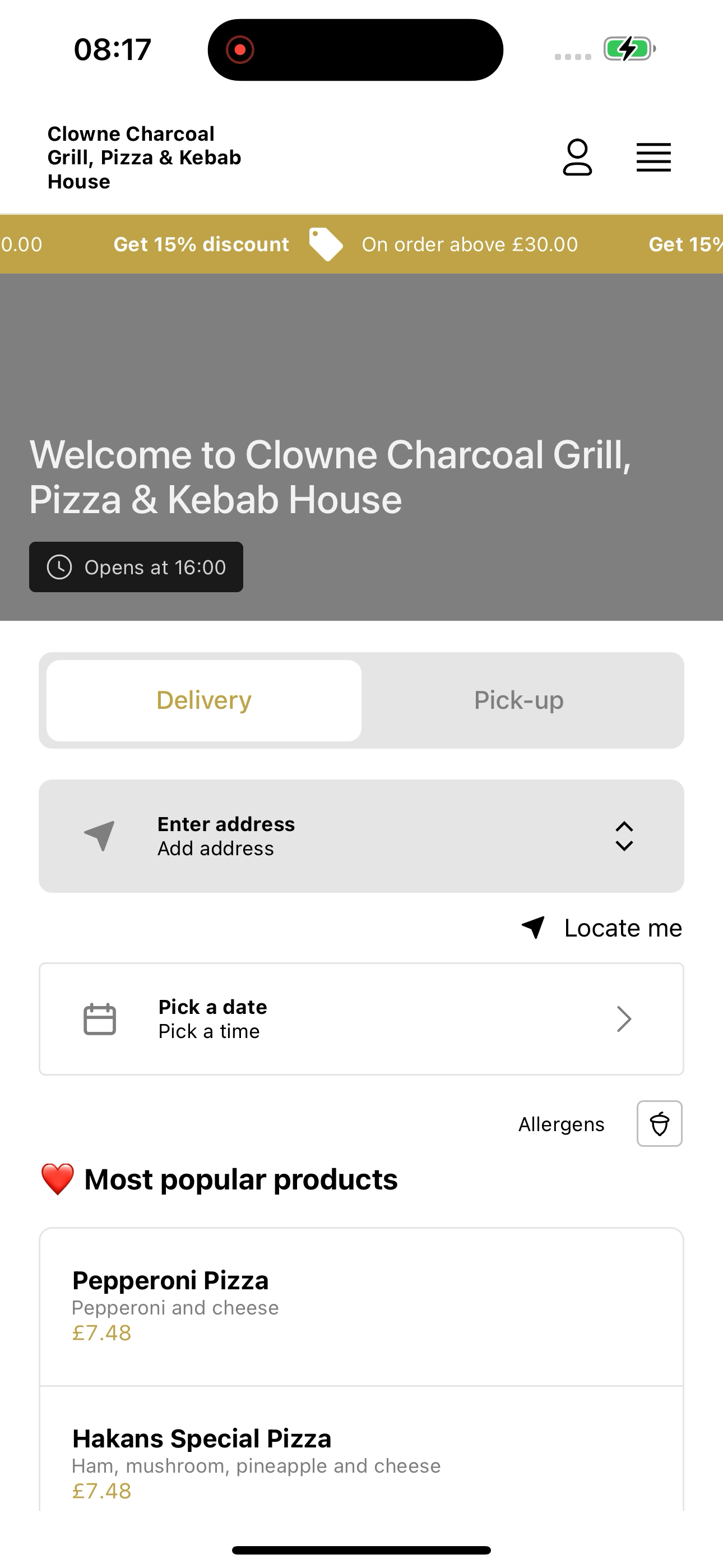 Clowne Charcoal Grill, Pizza screenshot 6