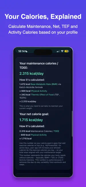 Accurate Calorie Calculator screenshot 1