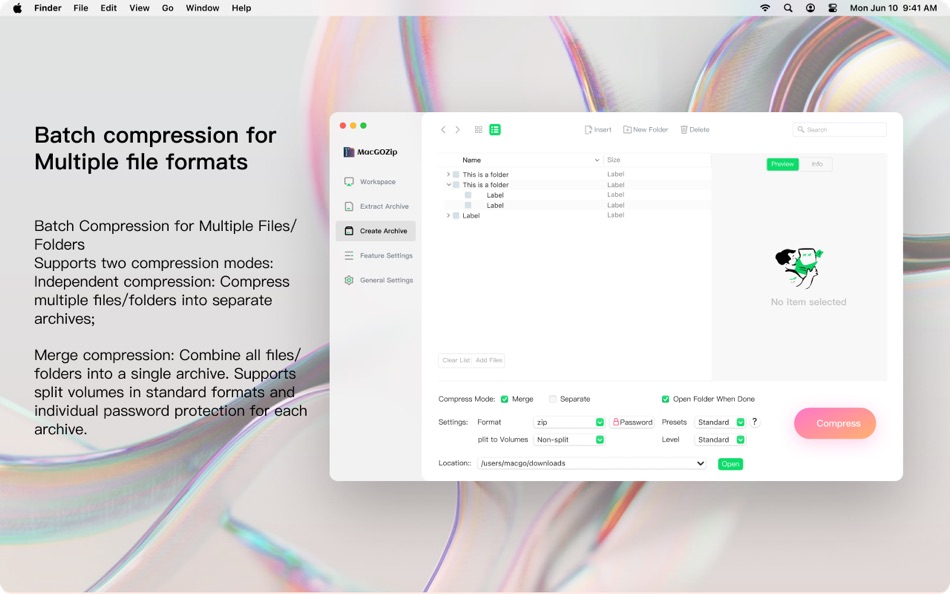 #4. MacgoZip-RAR 7Z ZIP Extraction (macOS) 由: Guangzhou Huamai Digital Technology Co., Ltd.