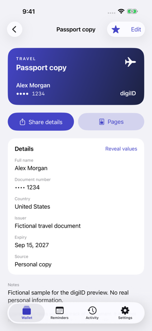 digiID: Document Wallet Screenshot