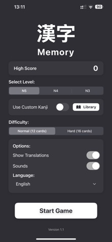 Memory Kanji Screenshot 5 of 6