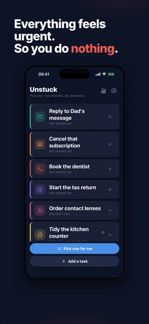 Unstuck: ADHD Task Picker screenshot 1