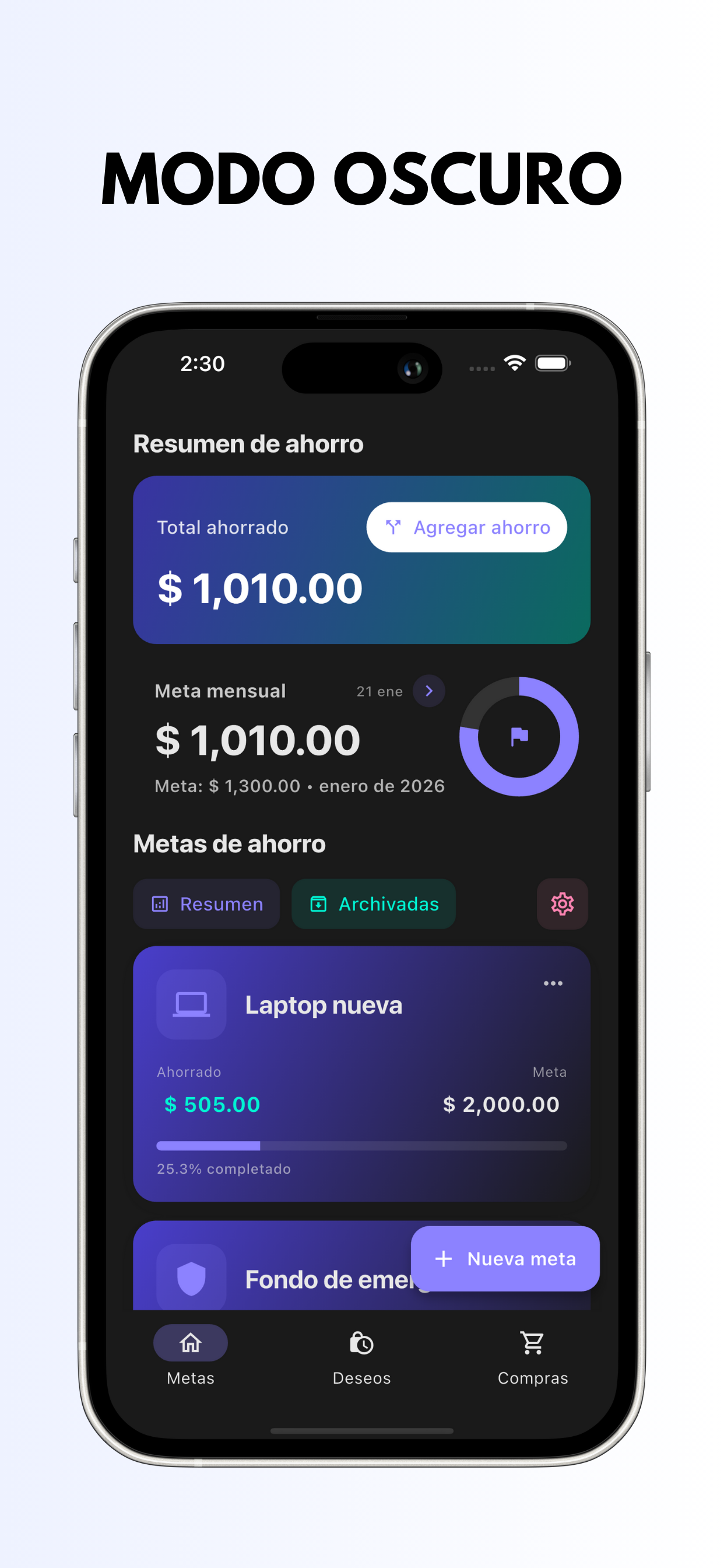 Objetivo de Ahorro