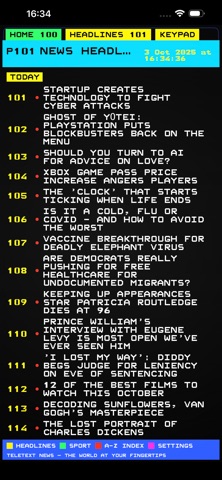 Page100: Telextext News Reader Screenshot 2 of 5