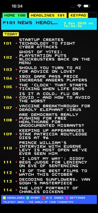 Page100: Telextext News Reader screenshot 2
