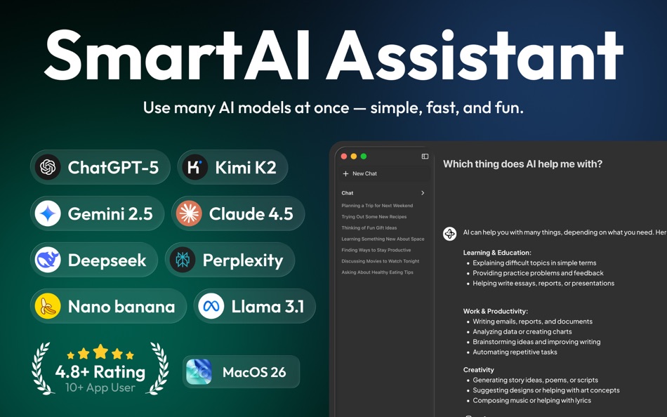 #1. AI Chat Bot: Ask AI Assistant. (macOS) Ved: TUPLEX IT SOLUTIONS PRIVATE LIMITED