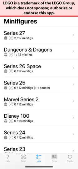 Скриншот Minifig Scan на iPhone 5