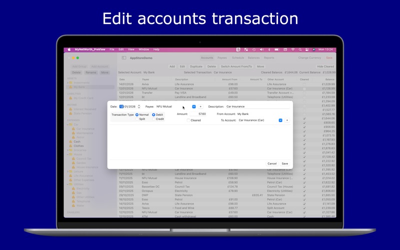 Screenshot #2 pour MyNetWorth Preview