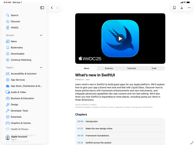 Apple Developer Screenshot