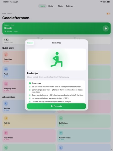 Form Coach iPad screenshot