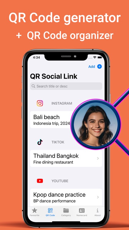 QR generator + storage