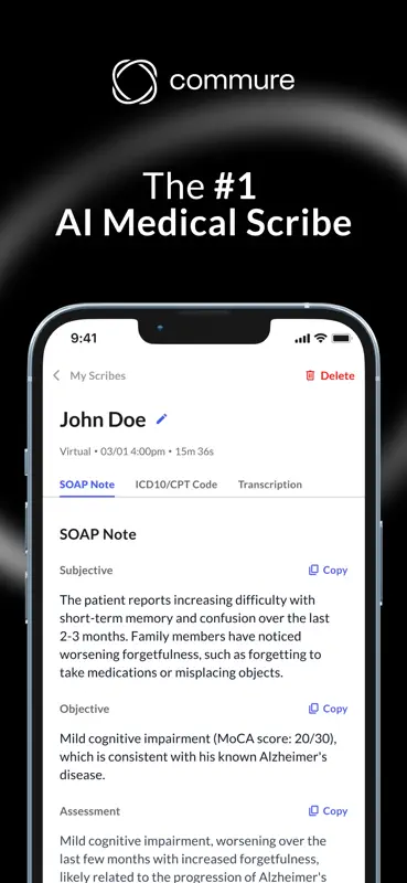 Commure - AI Medical Scribe screenshot 1 of 6