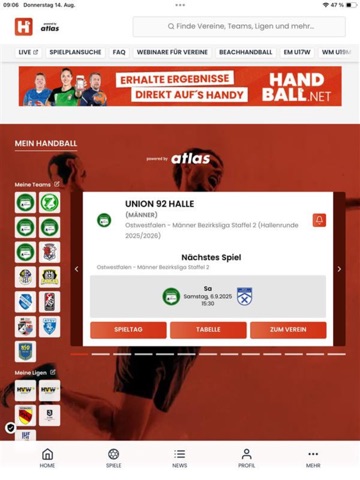 Handball.net iPad screenshot 1
