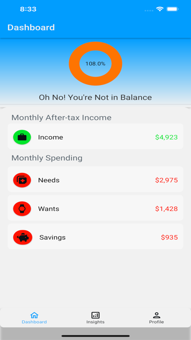 Moneywyn: 50/30/20 Budget Plan Screenshot