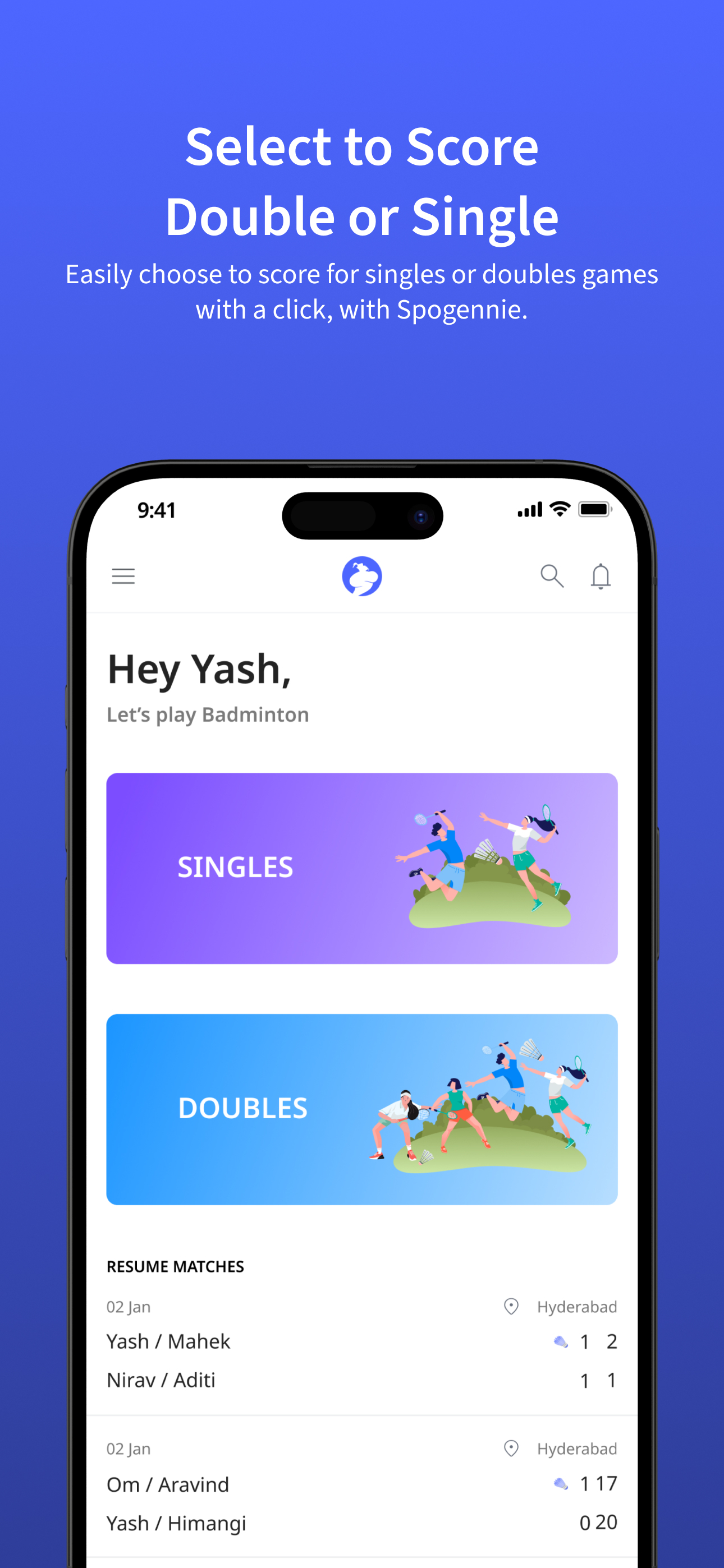 Spogenie-Badminton Scoring App