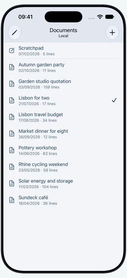 Screenshot 3 di 4 di CalcTape Paper Tape Calculator