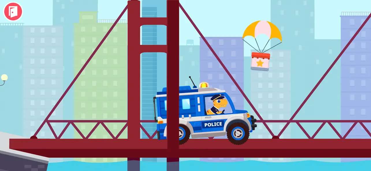 Screenshot #2 pour Jeux Voiture Police Dinosaure