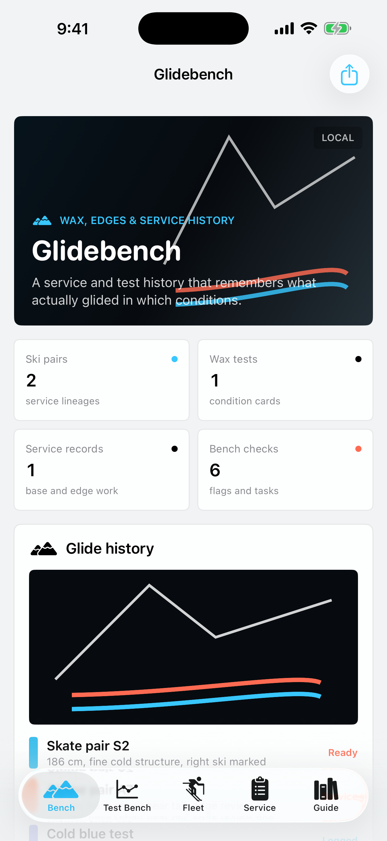 Glidebench: Ski Tune Log screenshot 1 of 3