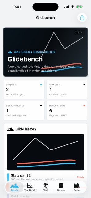 Glidebench: Ski Tune Log screenshot 1