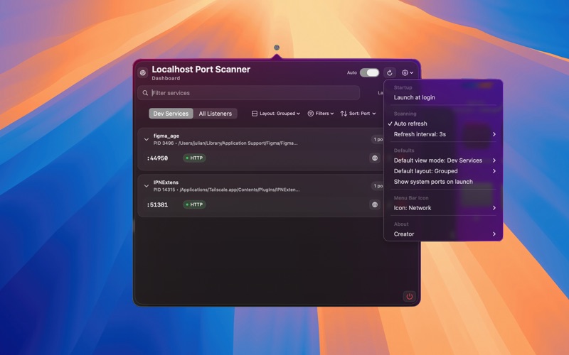 Localhost Port Scanner screenshot