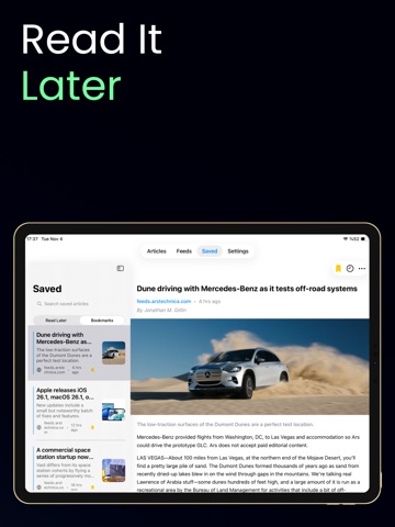 Simplio RSS Reader iPad screenshot