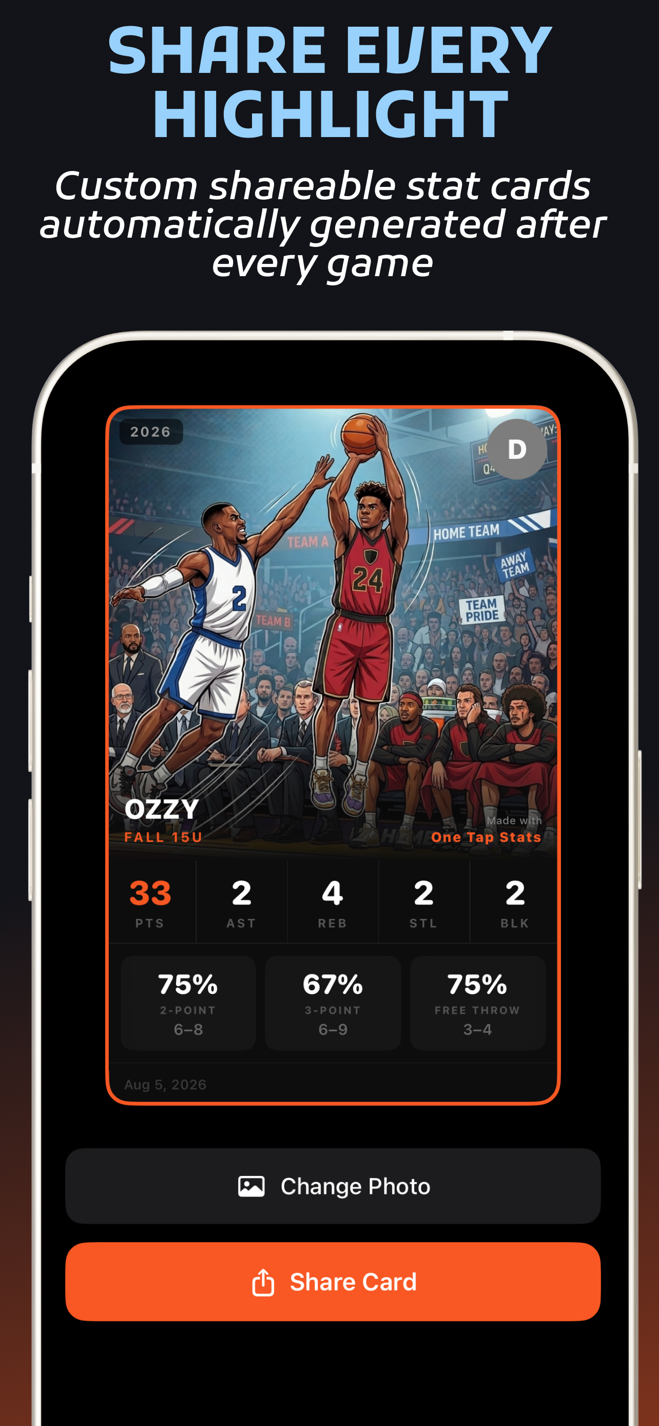 One Tap Stats Basketball screenshot 4