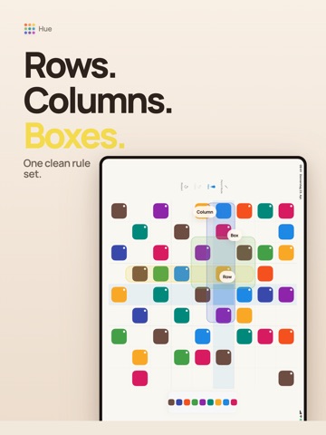 Hue: Color Sudoku 9x9 iPad screenshot
