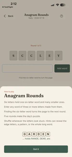 Veranda: Daily Puzzles screenshot 2