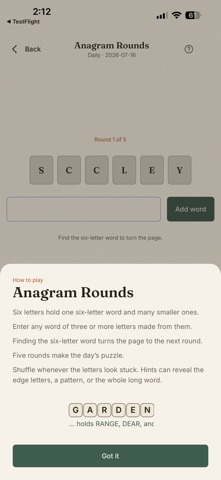 Veranda: Daily Puzzles screenshot 2