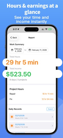 WorkHours – Time Tracker Screenshot 2 of 5