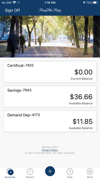RiverHills Bank Mobile Screenshot