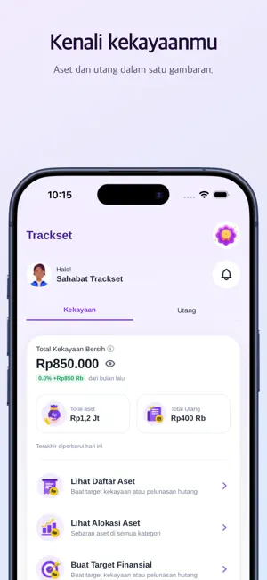 Trackset: Catat Aset & Hutang screenshot 1