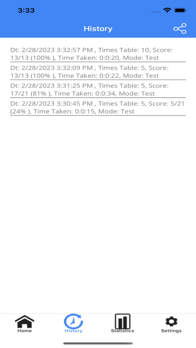 Multiplication Tables. Screenshot
