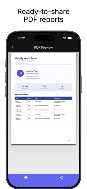 WeeklyWork: Time Tracker screenshot 4