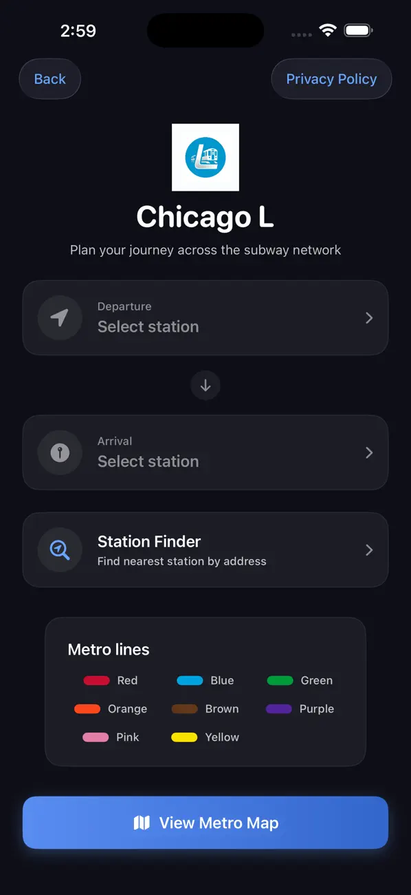 Screenshot #1 pour Metro Chicago Map