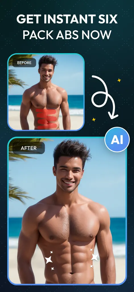 AI Six Packs Abs Photo Editor - Photo & Video App | MWM