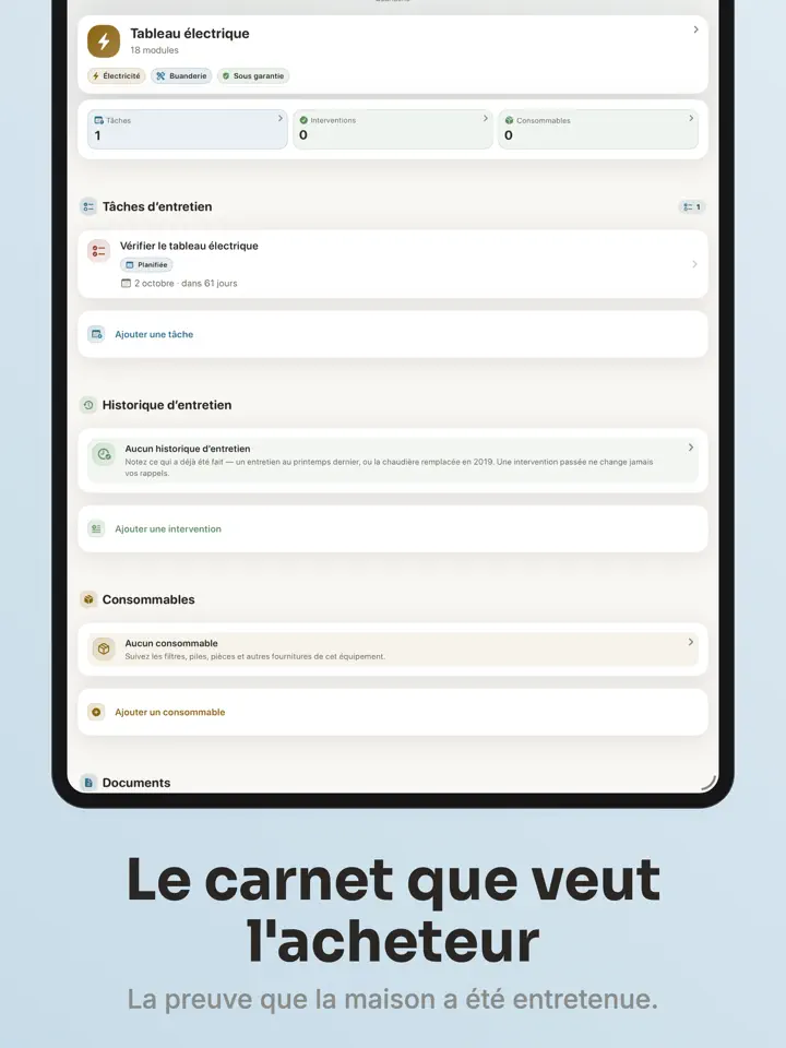 Dwellog sur iPad : capture d’écran 5 sur 7